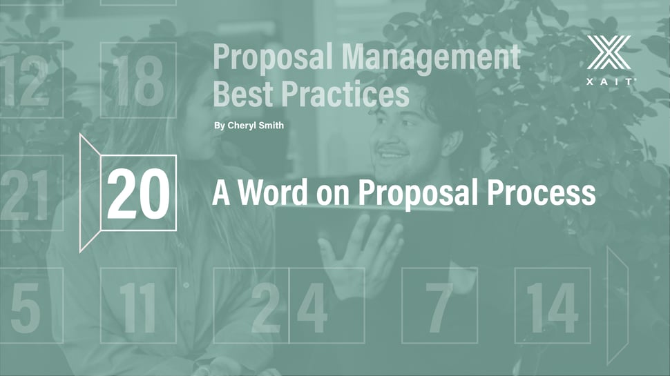 Proposal Management Best Practices, Part 9: A Word On Proposal Process